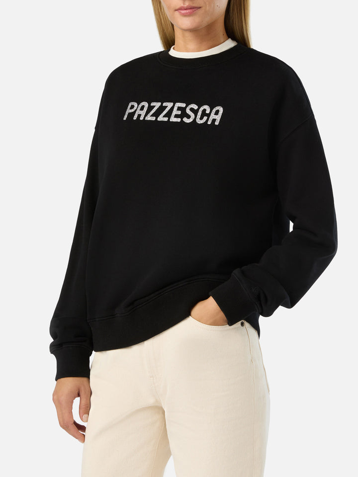 Sudadera Black Stardust con estampado glitter Pazzesca 
