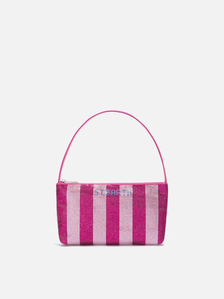 Mini bag Strassy with pink and silver rhinestones
