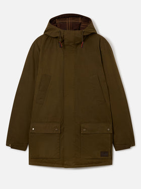 Green Sven waxed parka with hood
