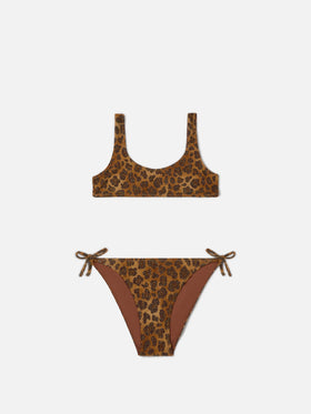Taffy girls lurex leopard bikini with bralette top