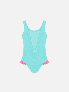 Tiana water green crinckle one-piece swimsuit - MC2 Saint Barth
