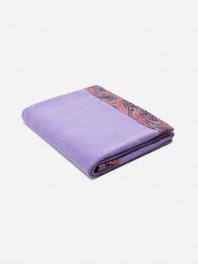 Telo mare lilla con cornice paisley | Made with Liberty fabric