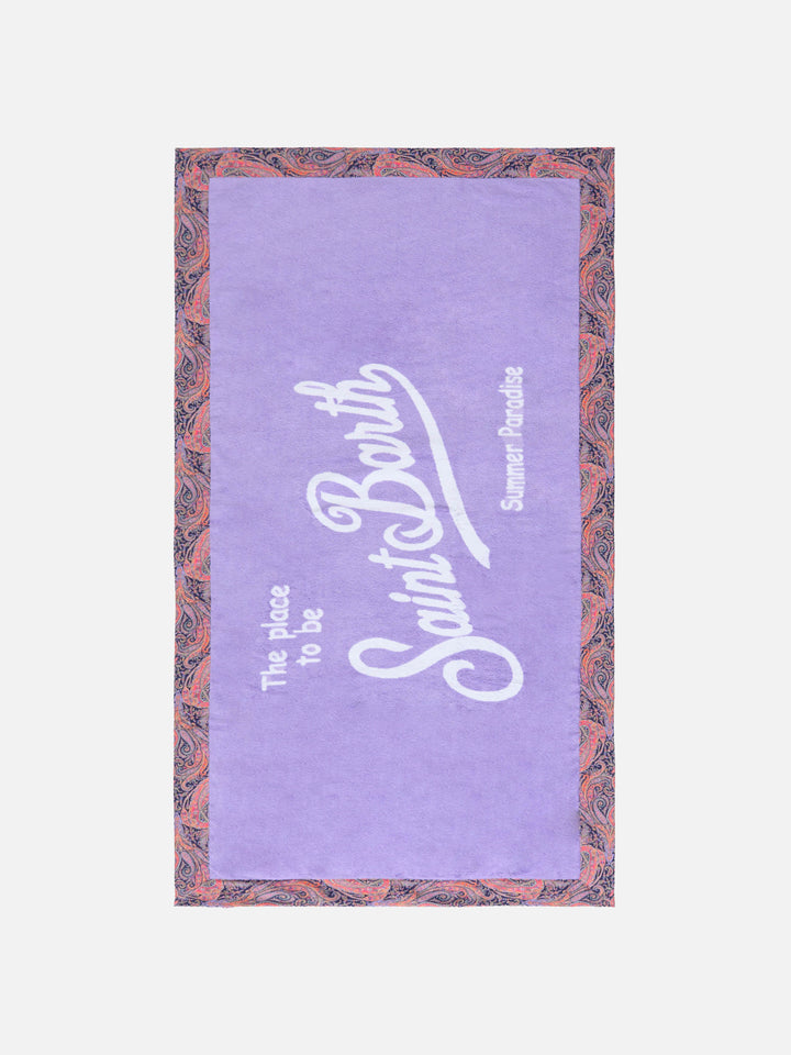 Lilac towel with paisley frame | Made with Liberty fabric