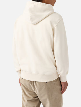 Felpa Tribeca in cotone crema con cappuccio e ricamo St. Barth