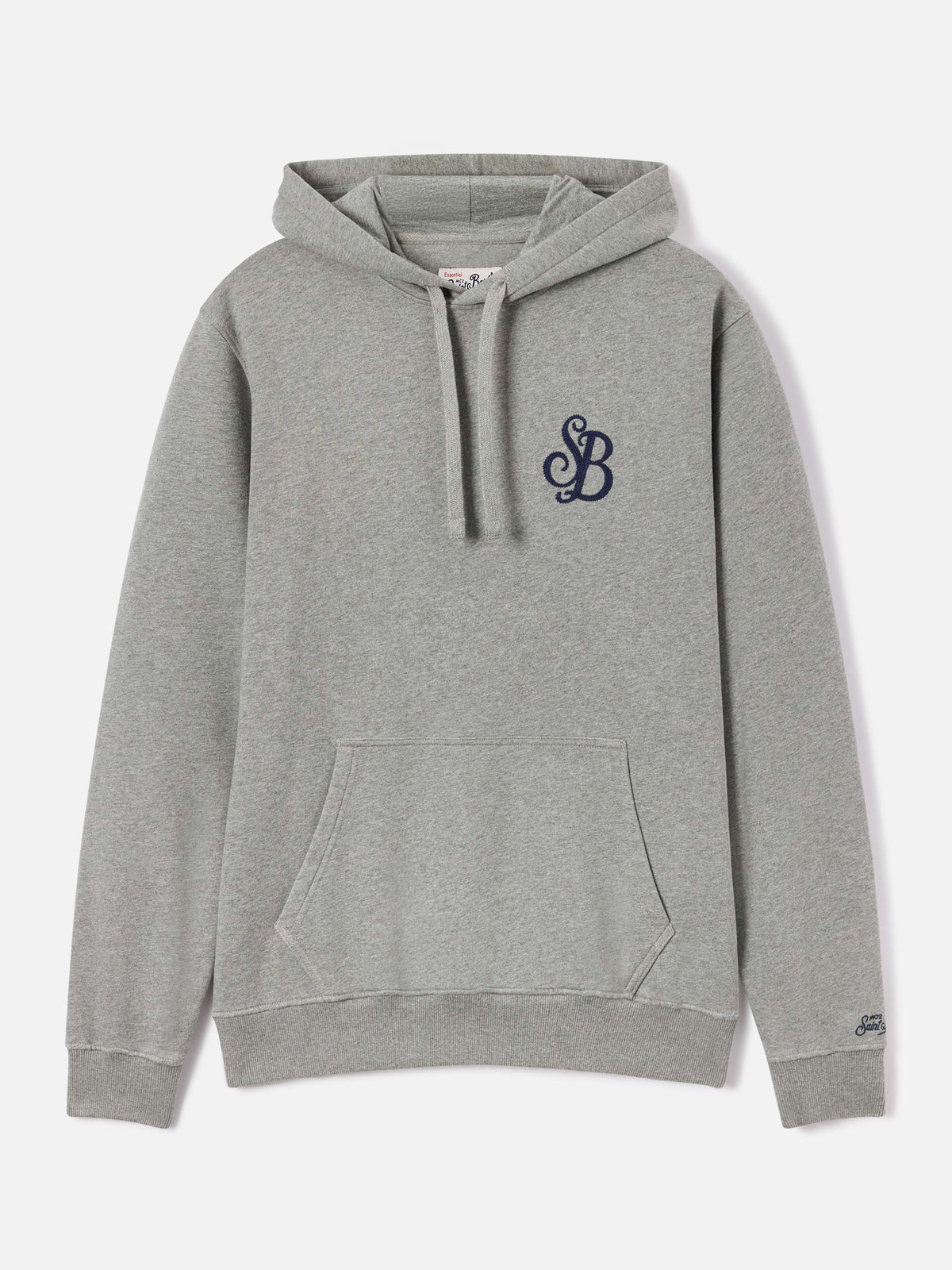 Felpa con cappuccio Tribeca grigia in cotone con monogramma SB Legacy
