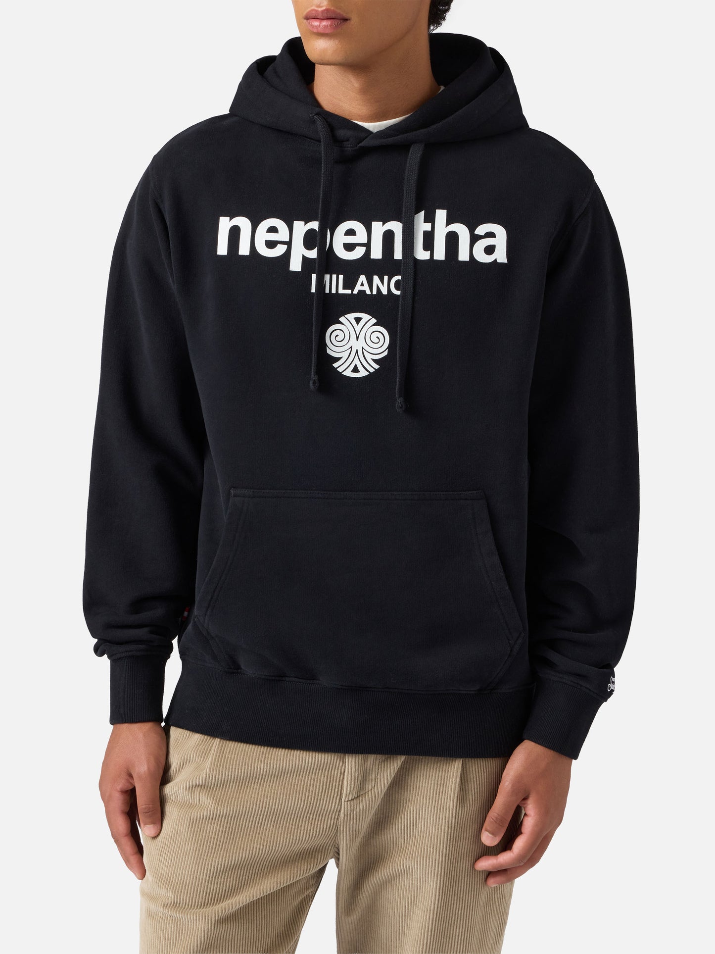 Schwarzer Tribeca-Baumwollhoodie mit Nepentha-Print | NEPENTHA SPECIAL EDITION