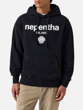 Schwarzer Tribeca-Baumwollhoodie mit Nepentha-Print | NEPENTHA SPECIAL EDITION
