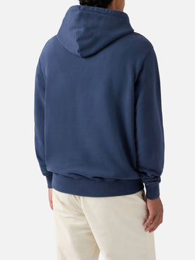 Felpa Tribeca in cotone blu con cappuccio e ricamo Vacanze di Natale | VACANZE DI NATALE SPECIAL EDITION