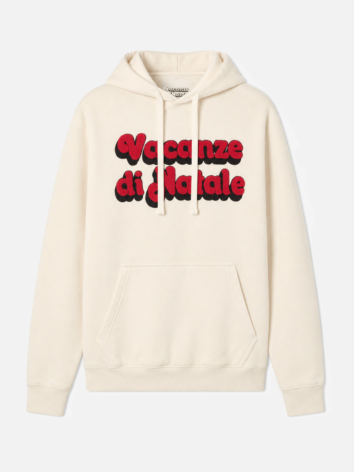 Sudadera con capucha Tribeca de algodón en blanco con bordado Vacanze di Natale | VACANZE DI NATALE SPECIAL EDITION 