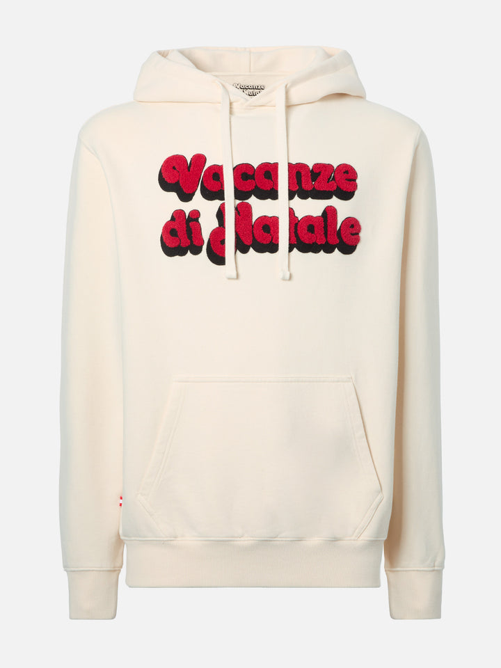 Sweat à capuche Tribeca en coton blanc avec broderie Vacanze di Natale | ÉDITION SPÉCIALE VACANZE DI NATALE 