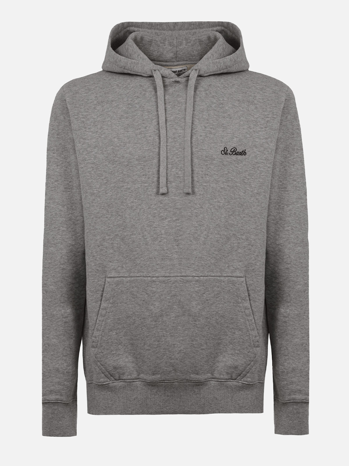 Man mélange grey sweatshirt Tribeca with St. Barth embroidery - MC2 Saint Barth