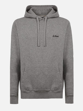 Man mélange grey sweatshirt Tribeca with St. Barth embroidery - MC2 Saint Barth