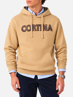 Beiger Tribeca Hoodie mit Cortina-Patch 