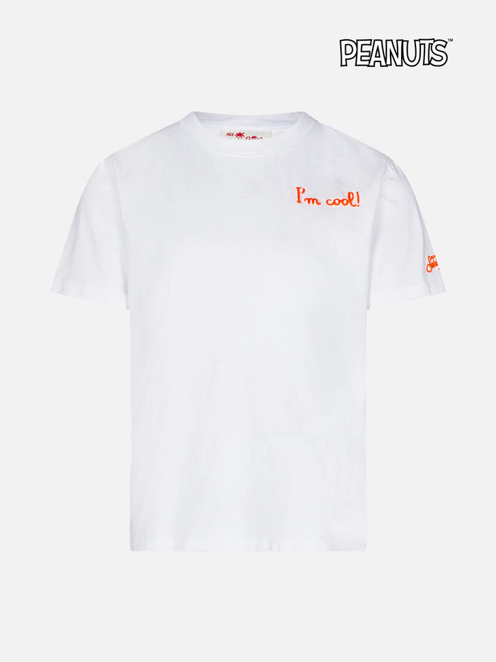 T-shirt garçon en coton avec broderie I'm cool sur le devant et Snoopy au dos | PEANUTS™ SPECIAL EDITION 