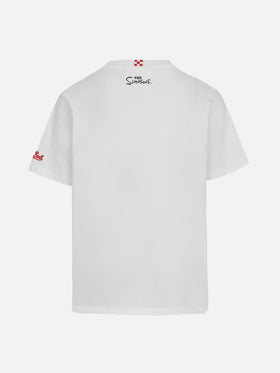 Boy cotton t-shirt with Bart print and embroidery | THE SIMPSON SPECIAL EDITION - MC2 Saint Barth