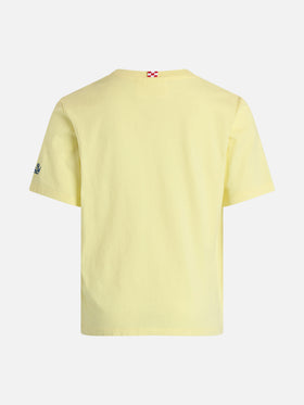 Boy cotton t-shirt with Snoopy print and St. Barth boat show embroidery | SNOOPY PEANUTS SPECIAL EDITION - MC2 Saint Barth