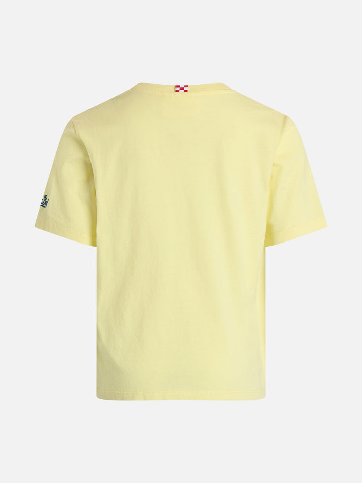 Boy cotton t-shirt with Snoopy print and St. Barth boat show embroidery | SNOOPY PEANUTS SPECIAL EDITION - MC2 Saint Barth