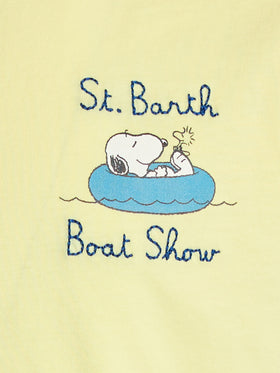 Boy cotton t-shirt with Snoopy print and St. Barth boat show embroidery | SNOOPY PEANUTS SPECIAL EDITION - MC2 Saint Barth