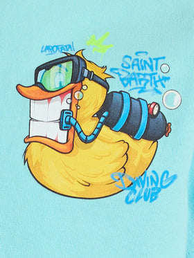 Boy cotton t-shirt with cryptopuppets ducky print | CRYPTOPUPPETS SPECIAL EDITION - MC2 Saint Barth