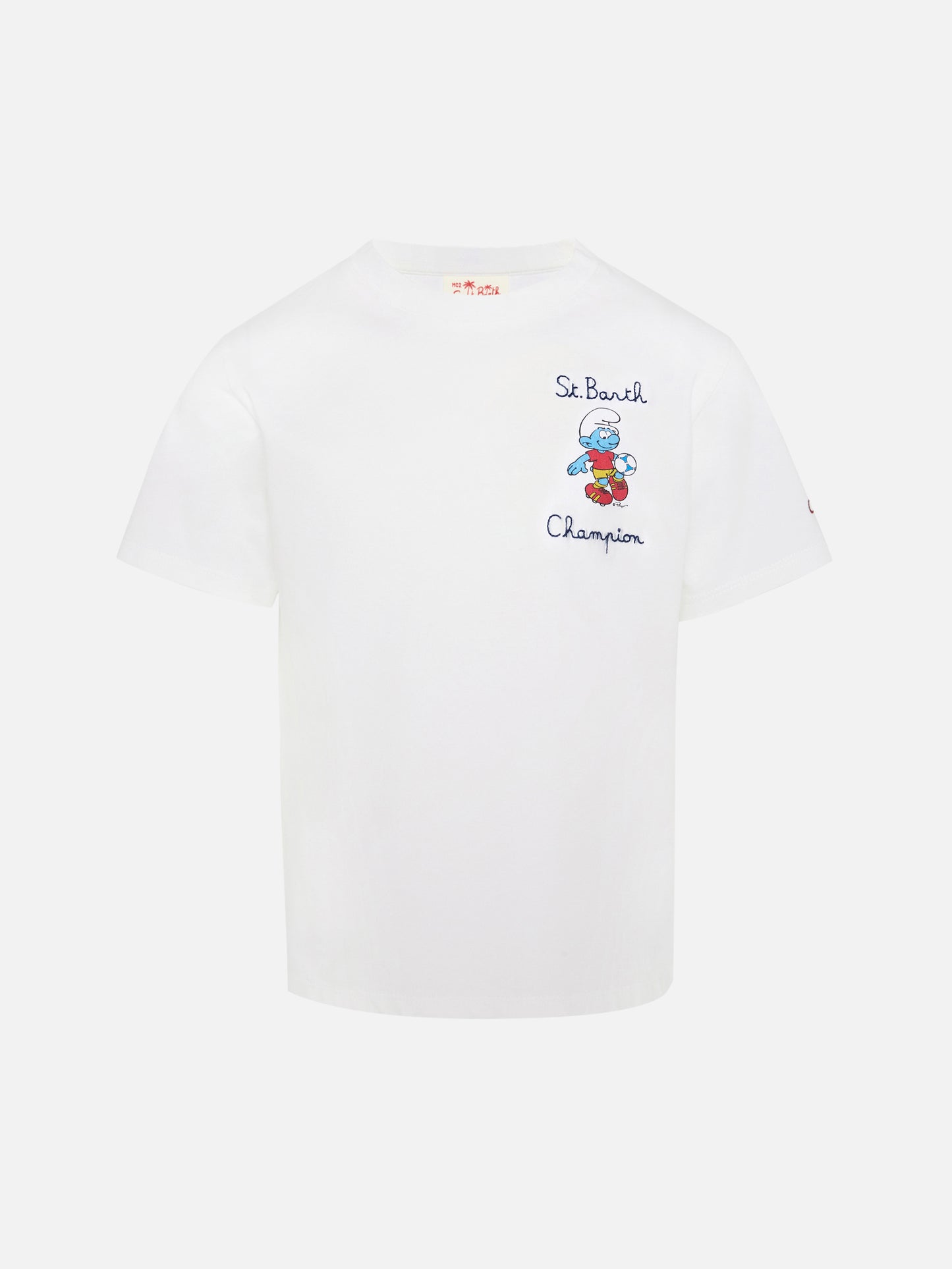 Baumwoll-T-Shirt mit Schlümpfe-Stickerei | DIE SCHLUMPF-SONDEREDITION
