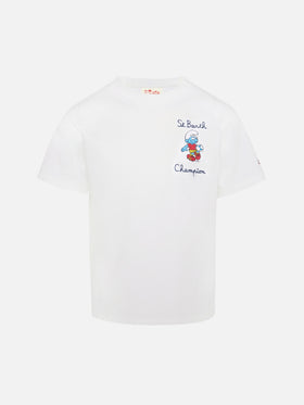 Baumwoll-T-Shirt mit Schlümpfe-Stickerei | DIE SCHLUMPF-SONDEREDITION