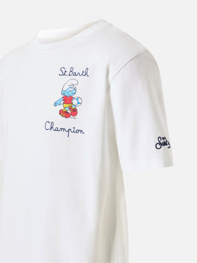Baumwoll-T-Shirt mit Schlümpfe-Stickerei | DIE SCHLUMPF-SONDEREDITION