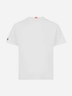 Cotton t-shirt with My Dad is my guide embroidery - MC2 Saint Barth