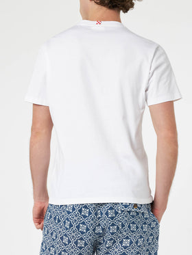 Man cotton t-shirt with Me ne vado in un lambo embroidery and car placed print - MC2 Saint Barth