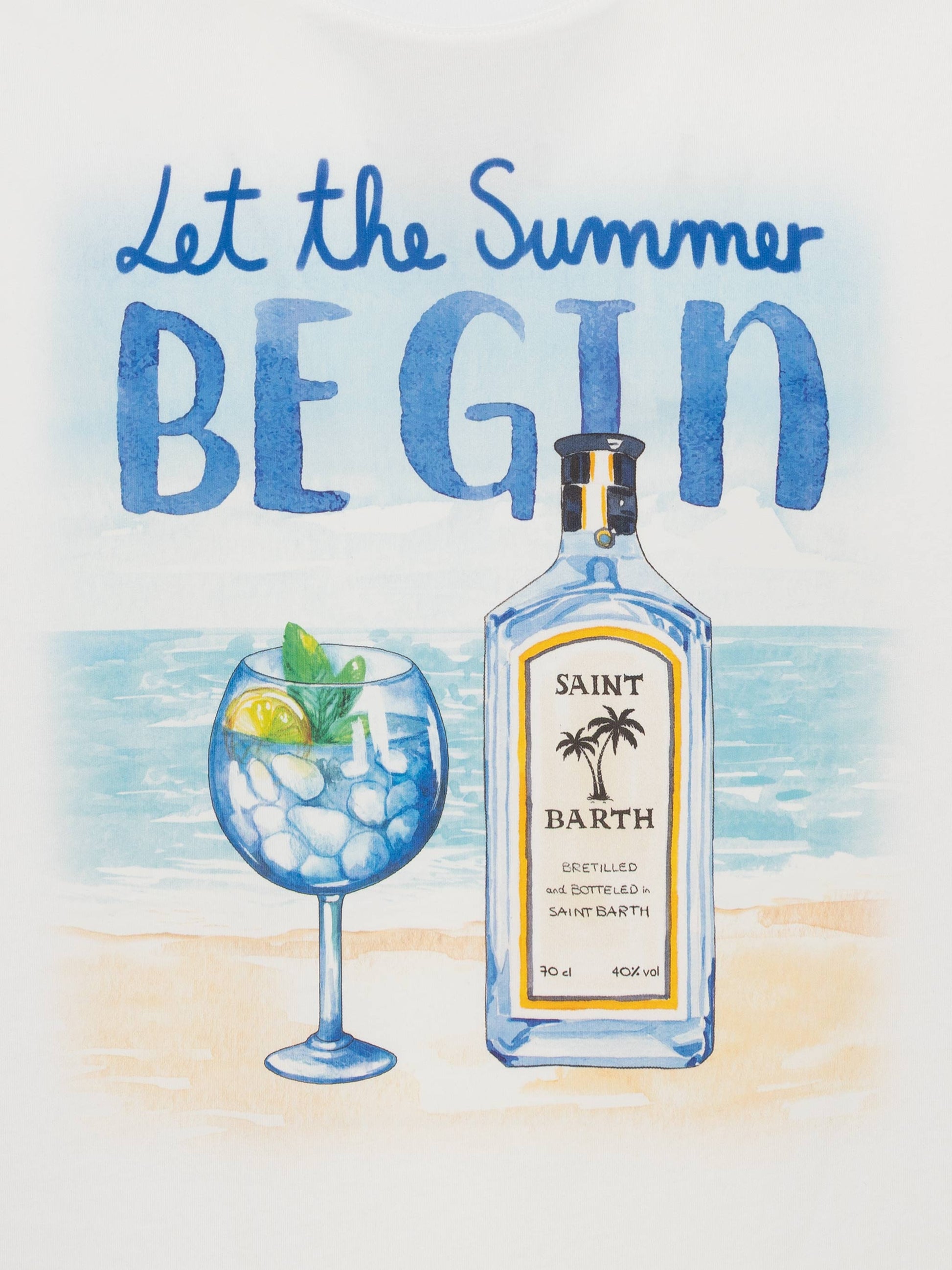 Cotton T-shirt with Let the summer Be Gin print - MC2 Saint Barth