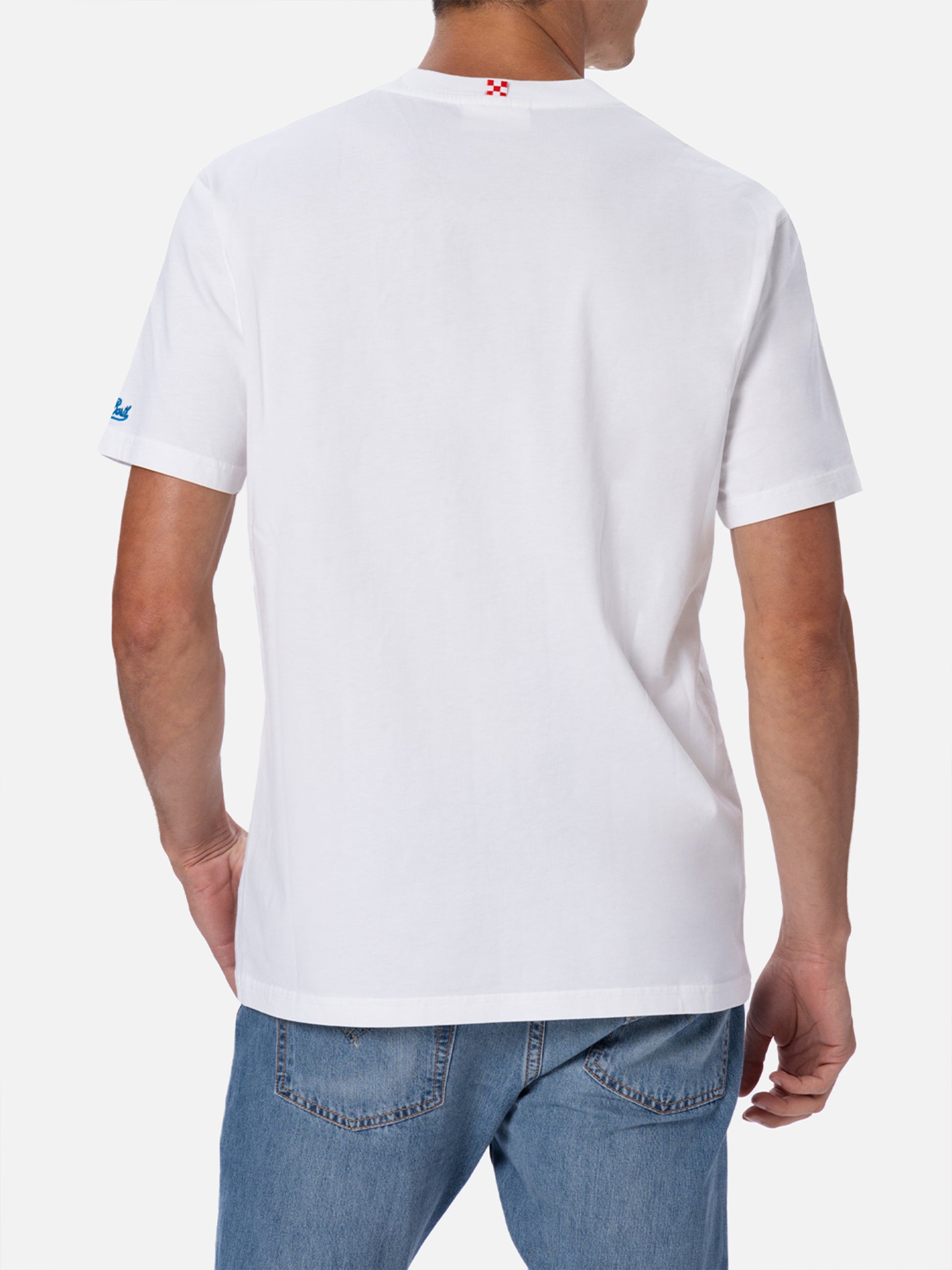 Cotton T-shirt with Snoopy padel club embroidery | SNOOPY PEANUTS® SPECIAL EDITION - MC2 Saint Barth
