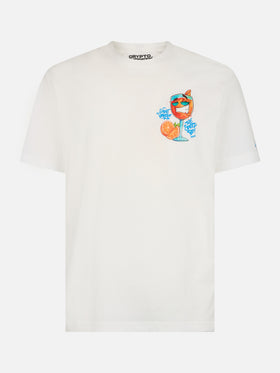Man cotton t-shirt with Cryptopuppets Spritz front and back placed print | CRYPTOPUPPETS SPECIAL EDITION - MC2 Saint Barth