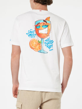 Man cotton t-shirt with Cryptopuppets Spritz front and back placed print | CRYPTOPUPPETS SPECIAL EDITION - MC2 Saint Barth