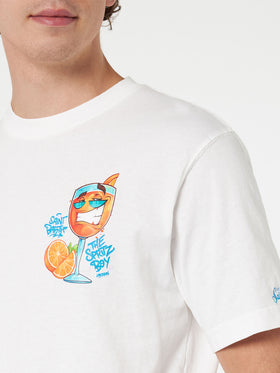 Man cotton t-shirt with Cryptopuppets Spritz front and back placed print | CRYPTOPUPPETS SPECIAL EDITION - MC2 Saint Barth
