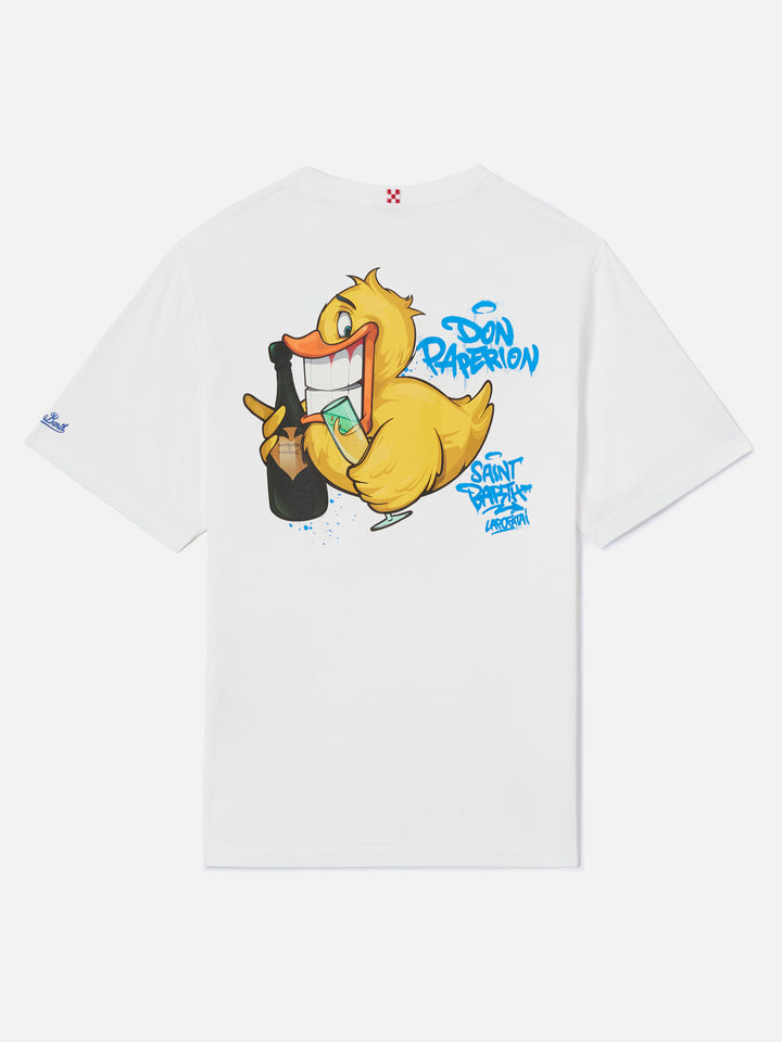 Cryptopuppets Don Paperion t-shirt with front and back print in white | Special Edition