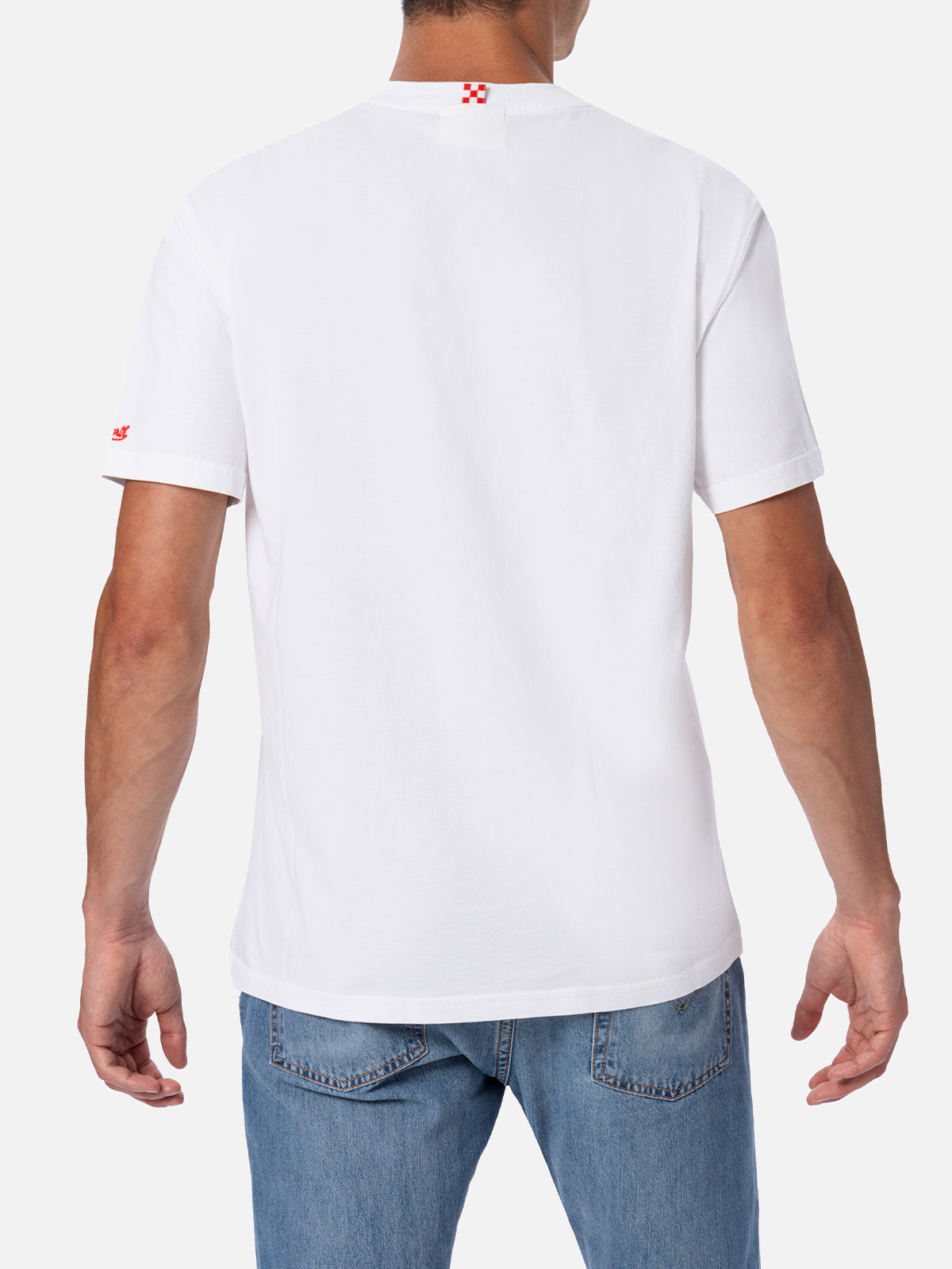 Man cotton t-shirt with Aperol spritz print and embroidery | APEROL SPECIAL EDITION - MC2 Saint Barth