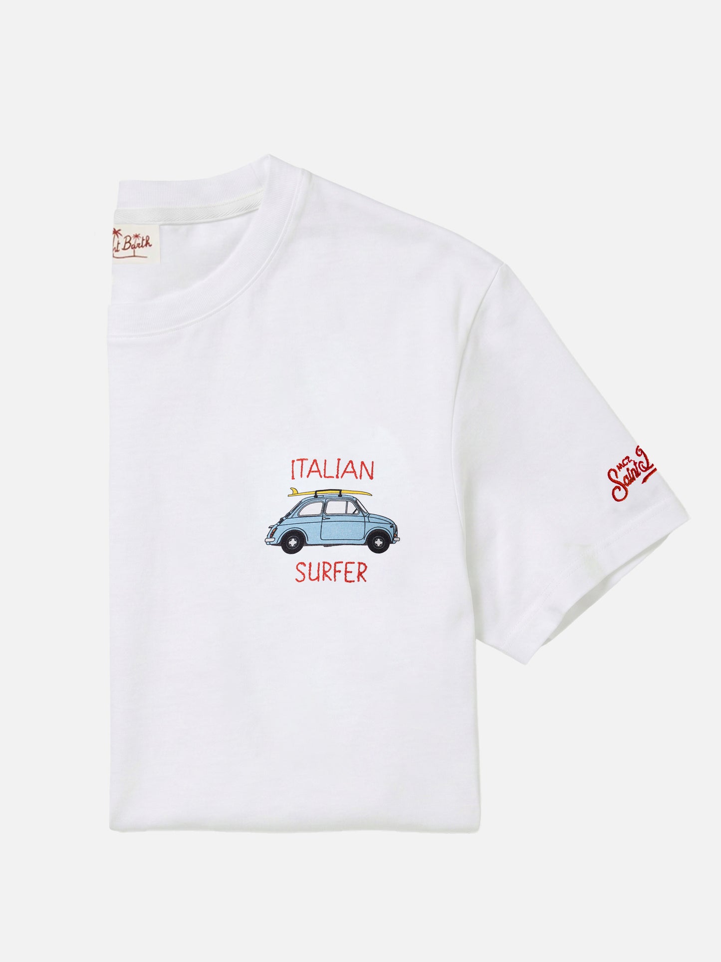 Herren-T-Shirt aus Baumwolle mit platziertem Fiat 500-Aufdruck und Stickerei | FIAT 500 SONDEREDITION