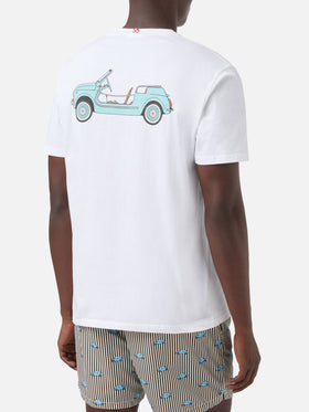 T-shirt Fiat 500 Spiaggina con stampa fronte e retro bianco | Special Edition