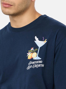 T-shirt Portofino Bay Martini con stampa blu | Special Edition