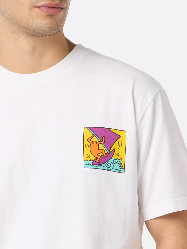 Keith Haring t-shirt with front and back print in white | Special Edition