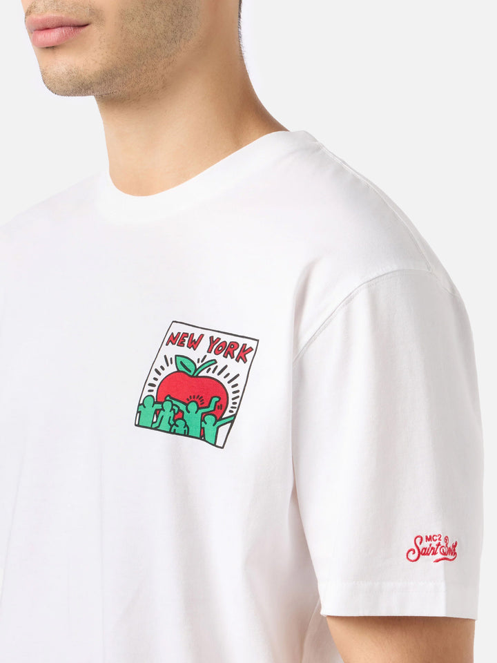 Keith Haring NY t-shirt with front and back print in white | Special Edition