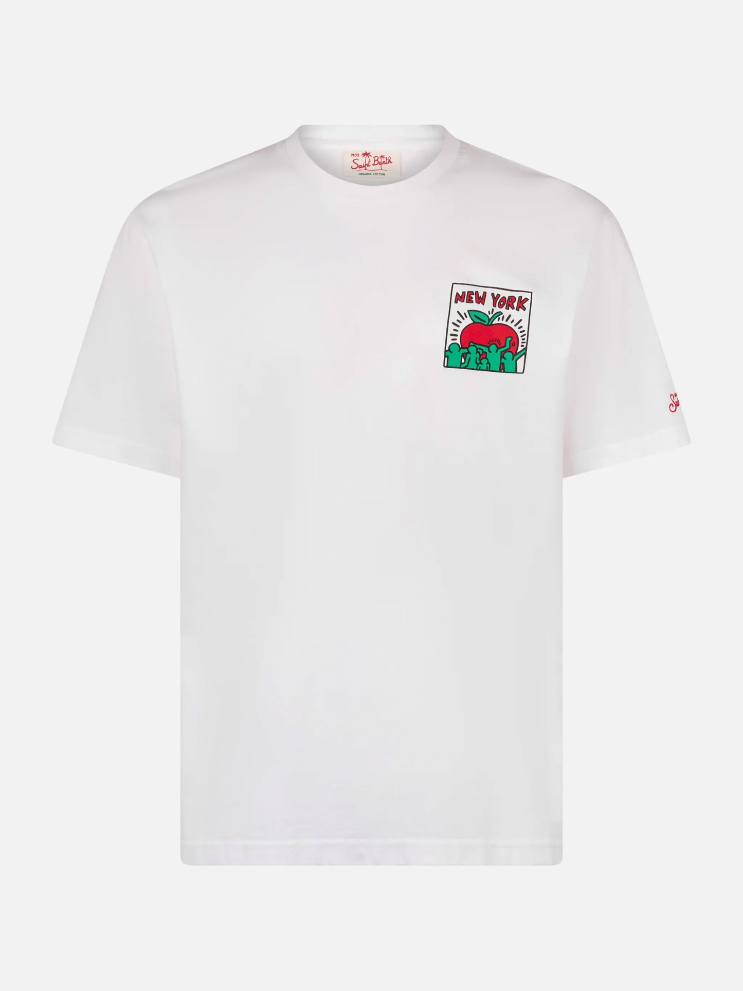 Baumwoll-T-Shirt für Herren mit Aufdruck im Keith-Haring-Design auf der Vorder- und Rückseite | KEITH HARING SONDERAUSGABE