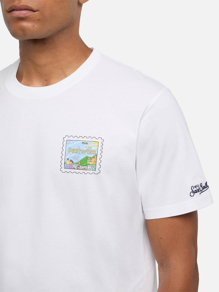 T-shirt Man in cotone con stampa cartolina Portofino | ALESSANDRO ENRIQUEZ SPECIAL EDITION