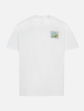 Baumwoll-T-Shirt mit Portofino-Postkartenmotiv | ALESSANDRO ENRIQUEZ SONDEREDITION