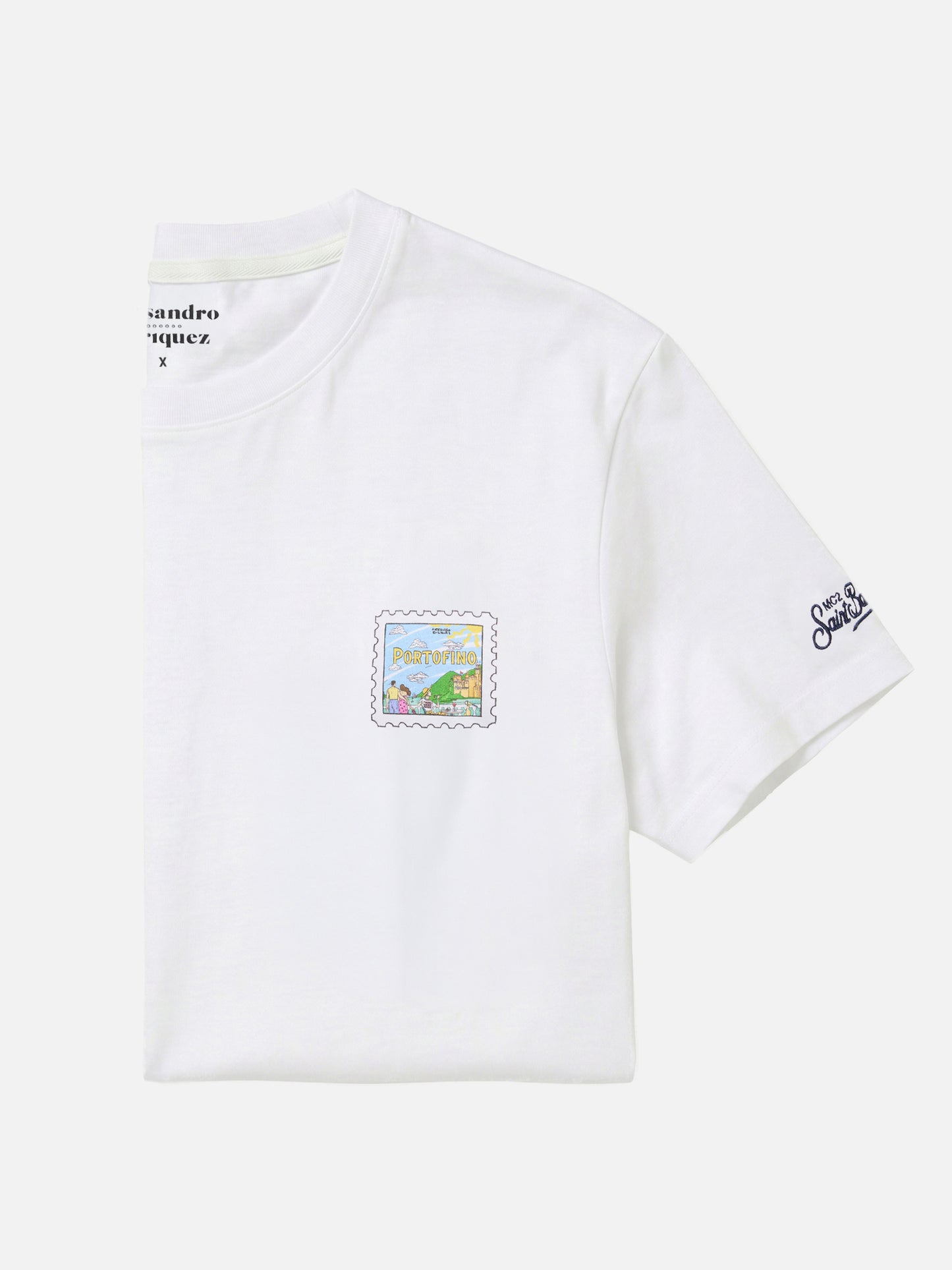 Camiseta de algodón con estampado de postal de Portofino |ALESSANDRO ENRIQUEZ SPECIAL EDITION 