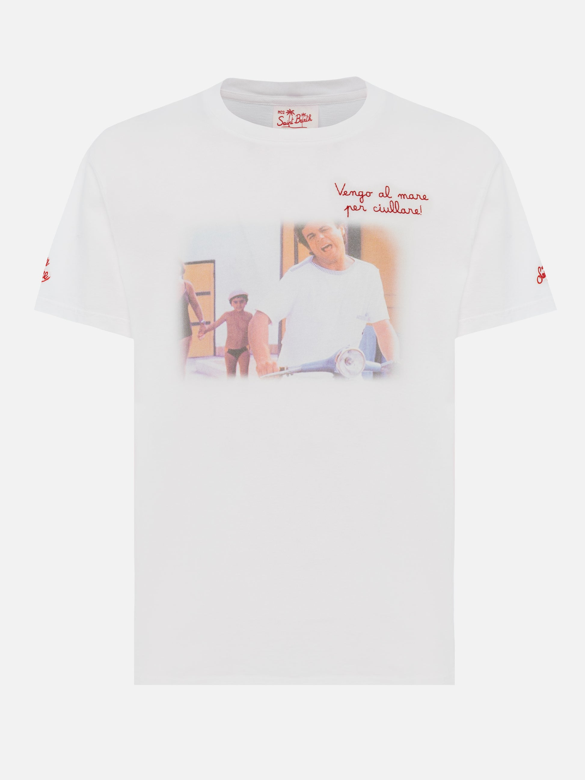 Cotton T-shirt with Vado al mare per... embroidery |SAPORE DI MARE SPECIAL EDITION - MC2 Saint Barth