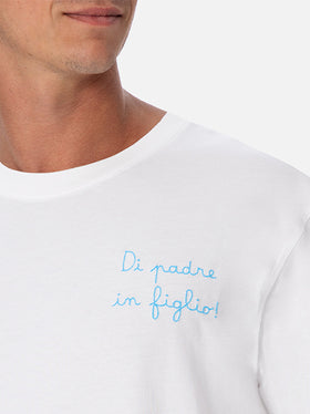 Man cotton t-shirt with Di Padre in Figlio embroidery | SS LAZIO SPECIAL EDITION - MC2 Saint Barth