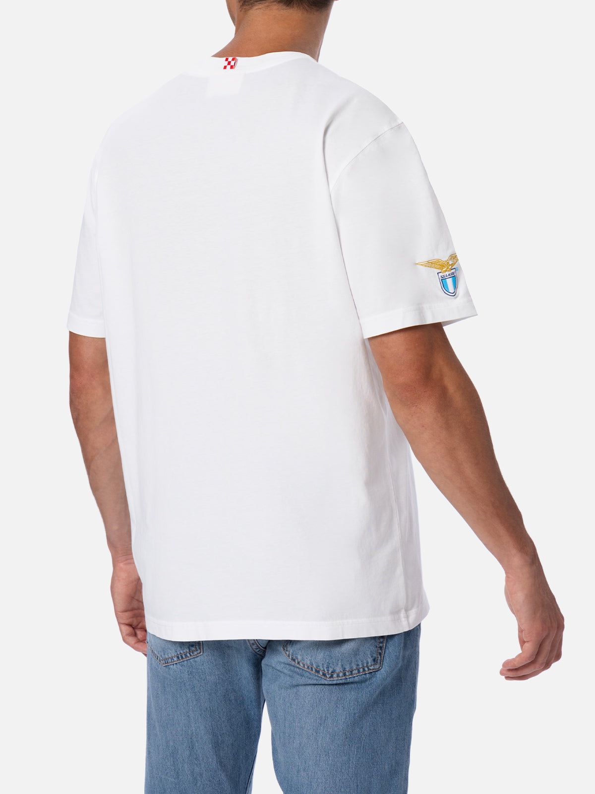Man cotton t-shirt with Di Padre in Figlio embroidery | SS LAZIO SPECIAL EDITION - MC2 Saint Barth
