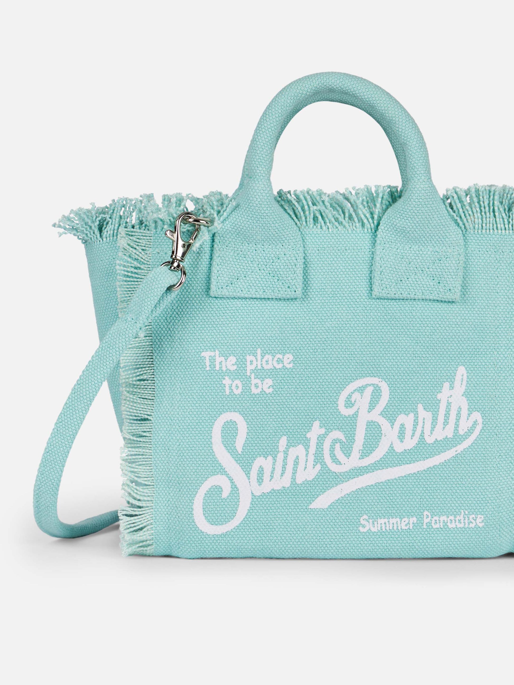 Water green cotton canvas Mini Vanity bag - MC2 Saint Barth