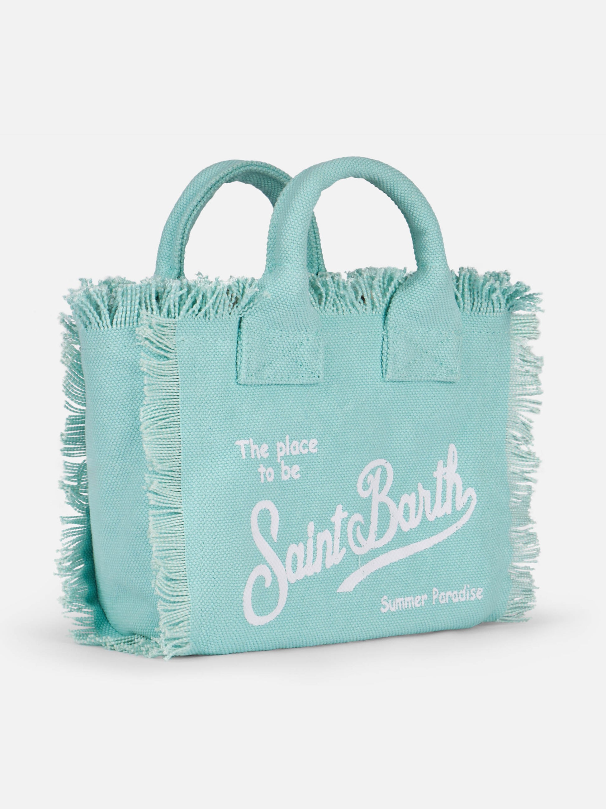 Water green cotton canvas Mini Vanity bag - MC2 Saint Barth