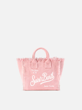 Borsa Vanity mini in canvas rosa tinta unita